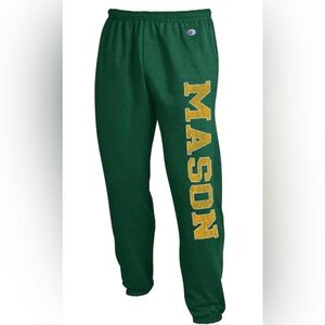 Champion Forest Green Joggers with Vibrant Yellow Lettering